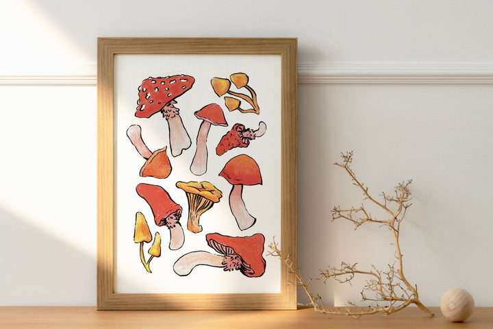 Bunch of Mushrooms Print