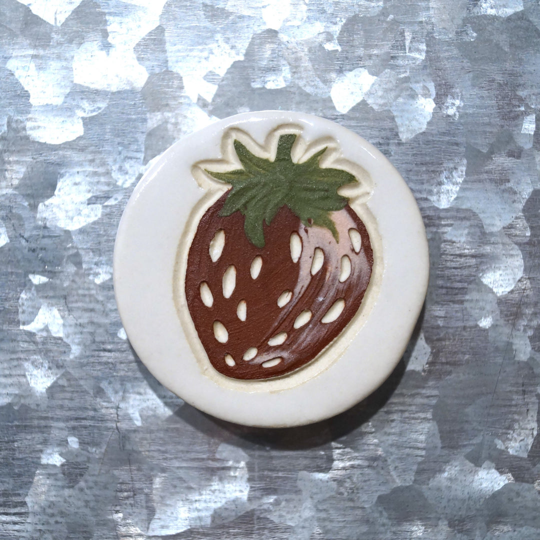 Ceramic Strawberry Magnet - A