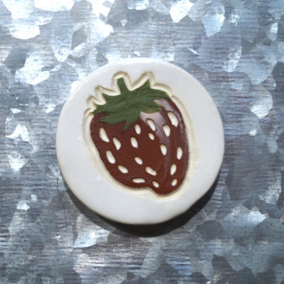 Ceramic Strawberry Magnet - D