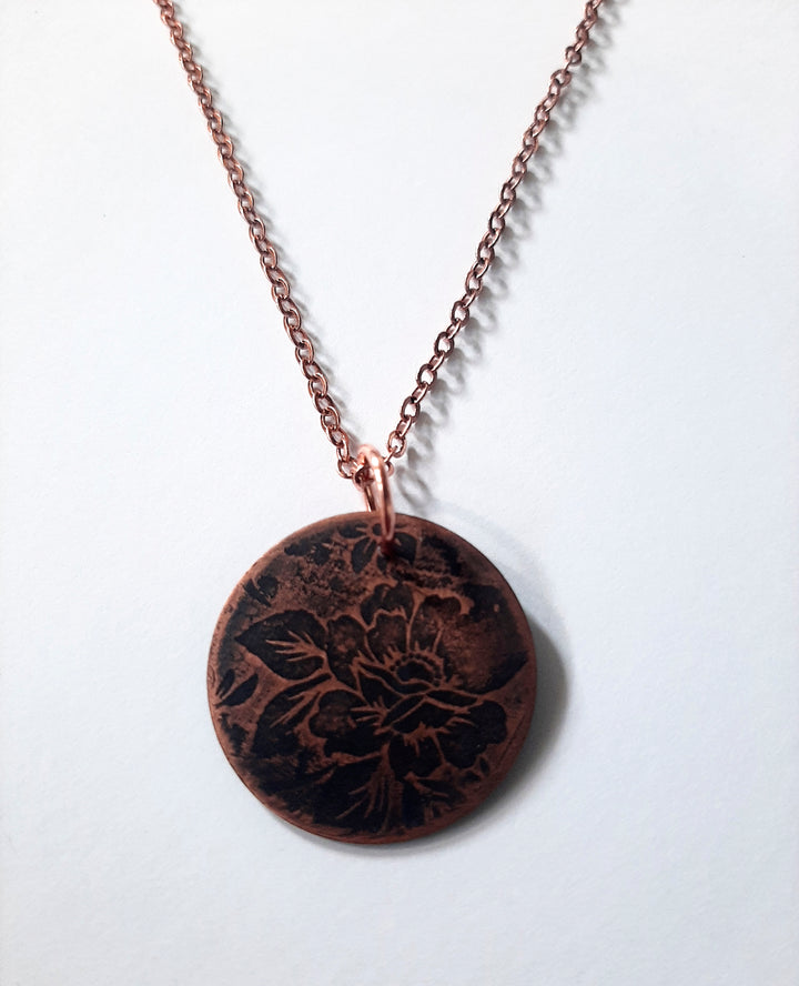 Floral Coin Amulet (Large Peony)