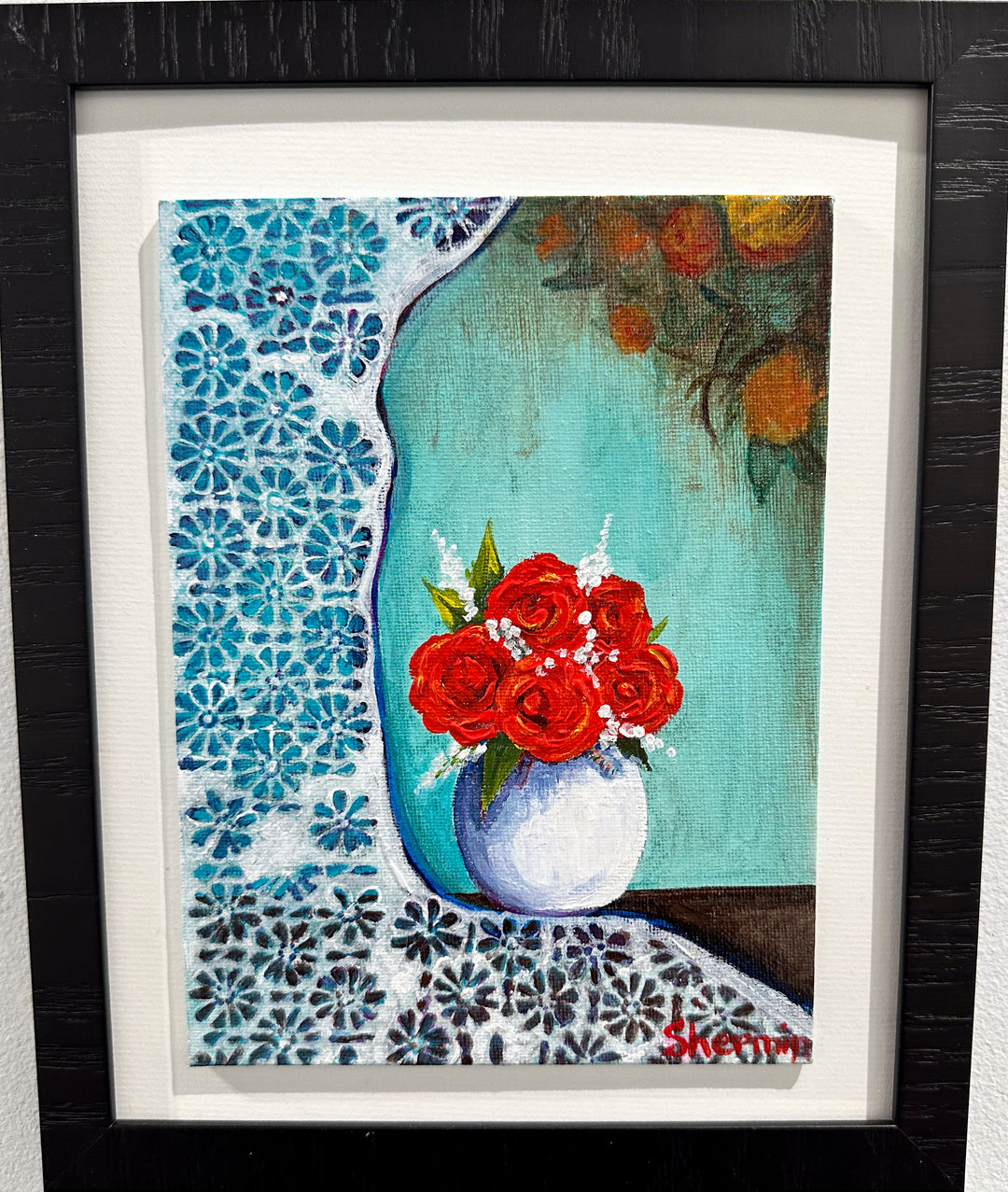 Red Roses, Beautiful Miniature painting