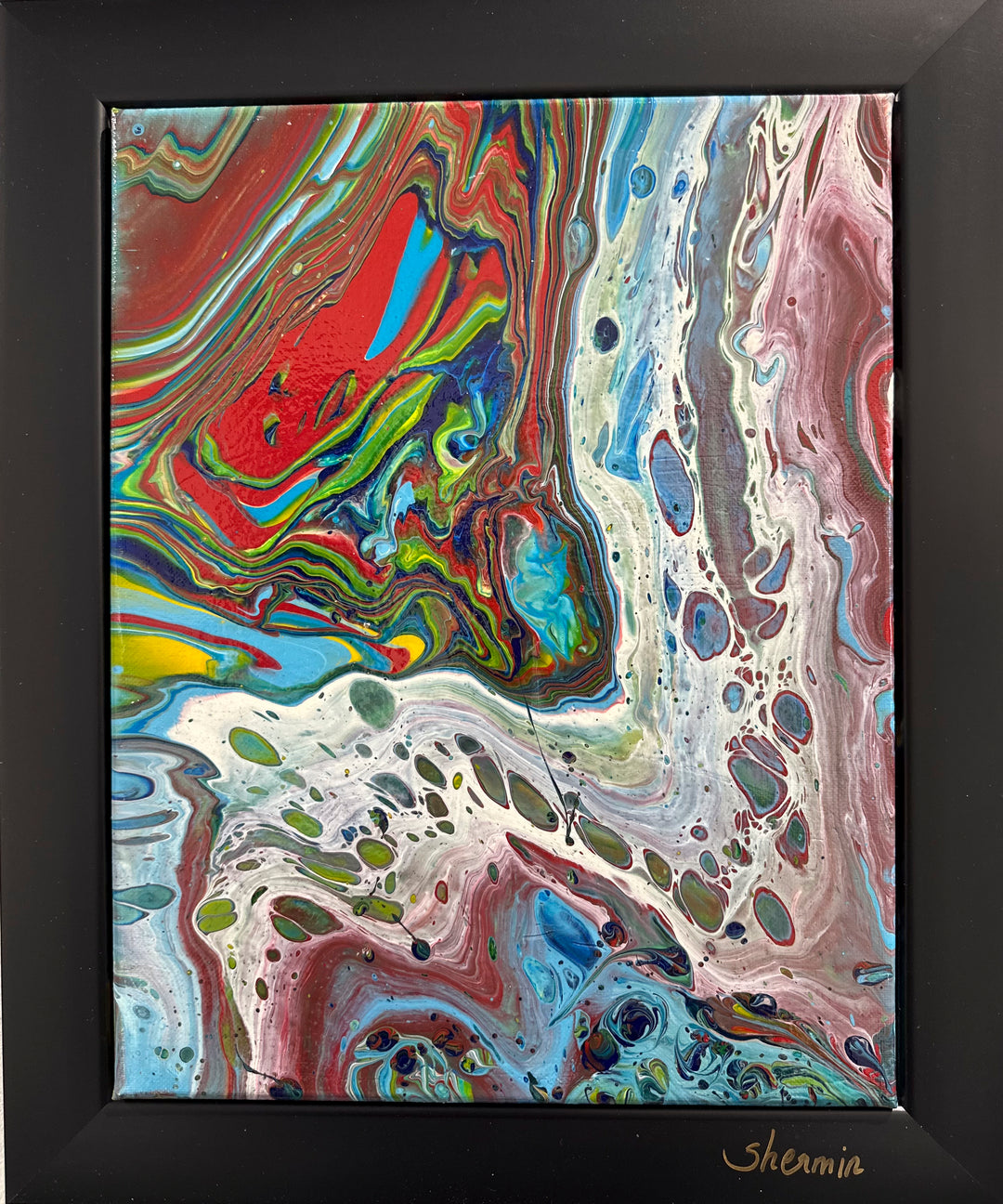 Abstract swirls Acrylic Fluid art Painting