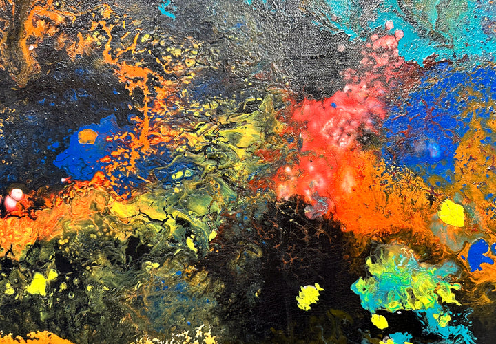 Coral Reef forms in Abstract Acrylicfluidd style