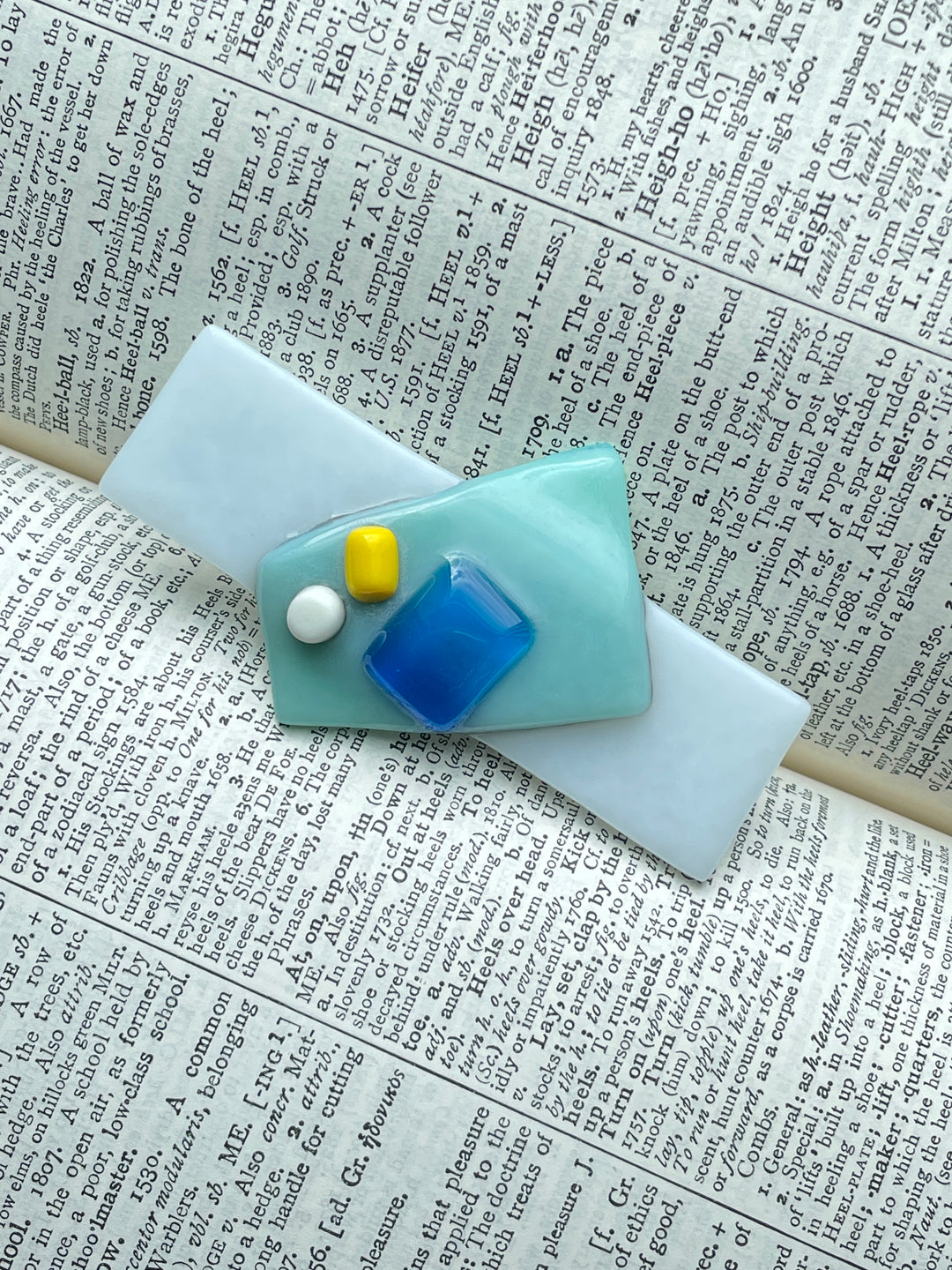 Glass OOAK Angled Stack Brooch