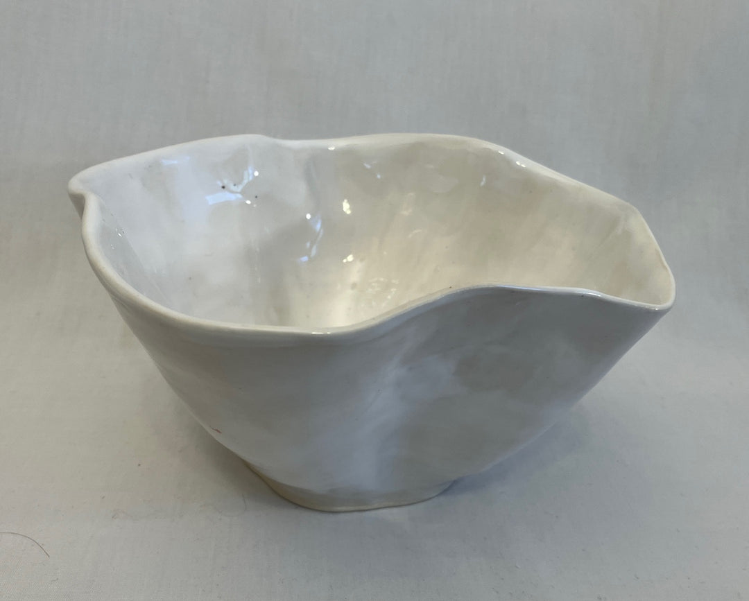 Pure white sculpted bowl