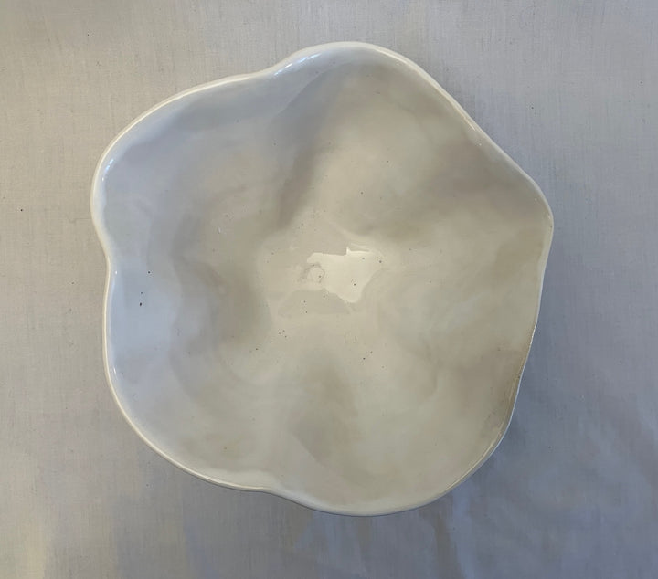 Pure white sculpted bowl
