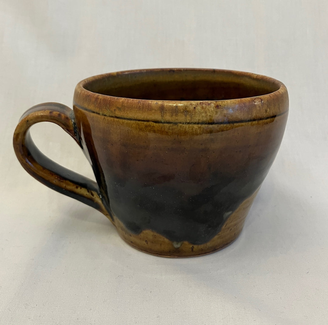 Golden brown large ceramic mug